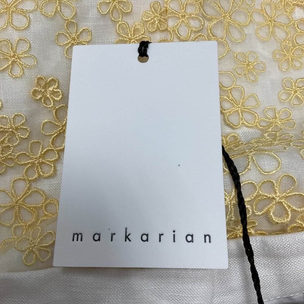 Markarian White / Yellow Floral Embroidered Midi Skirt - Picture 5 of 5